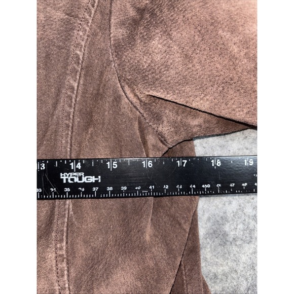 Y2K Live A Little Leather Jacket Women's Small Brown Button Up Wide Sleeves - Picture 8 of 10